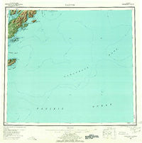Kaguyak Alaska Historical topographic map, 1:250000 scale, 1 X 2 Degree, Year 1952