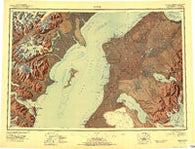Kenai Alaska Historical topographic map, 1:250000 scale, 1 X 3 Degree, Year 1950