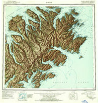 Kodiak Alaska Historical topographic map, 1:250000 scale, 1 X 2 Degree, Year 1952