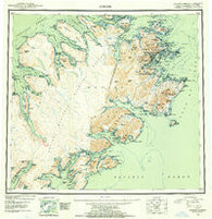 Kodiak Alaska Historical topographic map, 1:250000 scale, 1 X 2 Degree, Year 1952