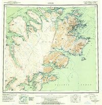Kodiak Alaska Historical topographic map, 1:250000 scale, 1 X 2 Degree, Year 1952