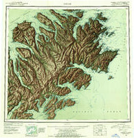 Kodiak Alaska Historical topographic map, 1:250000 scale, 1 X 2 Degree, Year 1952