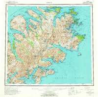 Kodiak Alaska Historical topographic map, 1:250000 scale, 1 X 2 Degree, Year 1952