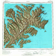 Kodiak Alaska Historical topographic map, 1:250000 scale, 1 X 2 Degree, Year 1952