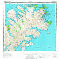 Kodiak Alaska Historical topographic map, 1:250000 scale, 1 X 2 Degree, Year 1952