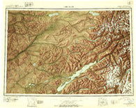 Lake Clark Alaska Historical topographic map, 1:250000 scale, 1 X 3 Degree, Year 1946