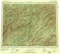Livengood Alaska Historical topographic map, 1:250000 scale, 1 X 3 Degree, Year 1945