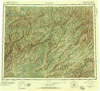 Livengood Alaska Historical topographic map, 1:250000 scale, 1 X 3 Degree, Year 1945