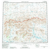 Misheguk Mountain Alaska Historical topographic map, 1:250000 scale, 1 X 3 Degree, Year 1956