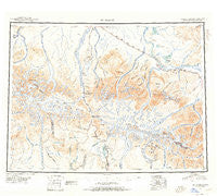 Mount Hayes Alaska Historical topographic map, 1:250000 scale, 1 X 3 Degree, Year 1950