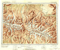 Mount Hayes Alaska Historical topographic map, 1:250000 scale, 1 X 3 Degree, Year 1951