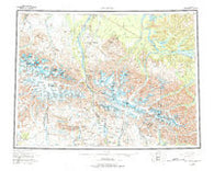 Mount Hayes Alaska Historical topographic map, 1:250000 scale, 1 X 3 Degree, Year 1955