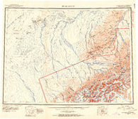 Mount McKinley Alaska Historical topographic map, 1:250000 scale, 1 X 3 Degree, Year 1952