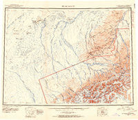 Mount McKinley Alaska Historical topographic map, 1:250000 scale, 1 X 3 Degree, Year 1952