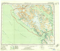 Mt Fairweather Alaska Historical topographic map, 1:250000 scale, 1 X 2 Degree, Year 1951