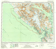 Mt Fairweather Alaska Historical topographic map, 1:250000 scale, 1 X 2 Degree, Year 1951