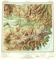 Mt Katmai Alaska Historical topographic map, 1:250000 scale, 1 X 2 Degree, Year 1951