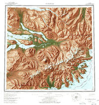 Mt Katmai Alaska Historical topographic map, 1:250000 scale, 1 X 2 Degree, Year 1951