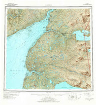 Naknek Alaska Historical topographic map, 1:250000 scale, 1 X 2 Degree, Year 1952