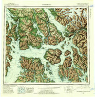 Petersburg Alaska Historical topographic map, 1:250000 scale, 1 X 2 Degree, Year 1952