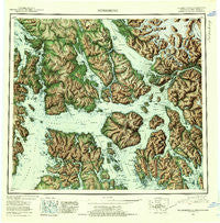 Petersburg Alaska Historical topographic map, 1:250000 scale, 1 X 2 Degree, Year 1952