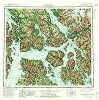 Petersburg Alaska Historical topographic map, 1:250000 scale, 1 X 2 Degree, Year 1952