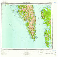 Port Alexander Alaska Historical topographic map, 1:250000 scale, 1 X 2 Degree, Year 1951