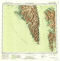 Port Alexander Alaska Historical topographic map, 1:250000 scale, 1 X 2 Degree, Year 1952