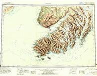 Seldovia Alaska Historical topographic map, 1:250000 scale, 1 X 3 Degree, Year 1951