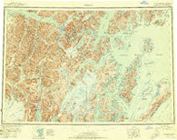 Seward Alaska Historical topographic map, 1:250000 scale, 1 X 3 Degree, Year 1951