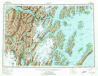 Seward Alaska Historical topographic map, 1:250000 scale, 1 X 3 Degree, Year 1953