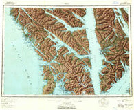 Sitka Alaska Historical topographic map, 1:250000 scale, 1 X 2 Degree, Year 1951