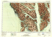 Sitka Alaska Historical topographic map, 1:250000 scale, 1 X 2 Degree, Year 1952