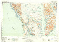 Sitka Alaska Historical topographic map, 1:250000 scale, 1 X 2 Degree, Year 1952