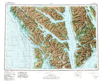 Sitka Alaska Historical topographic map, 1:250000 scale, 1 X 2 Degree, Year 1951