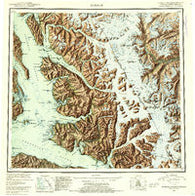 Sumdum Alaska Historical topographic map, 1:250000 scale, 1 X 2 Degree, Year 1952