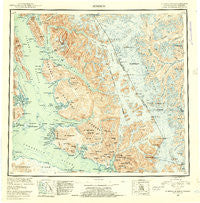 Sumdum Alaska Historical topographic map, 1:250000 scale, 1 X 2 Degree, Year 1952