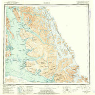 Sumdum Alaska Historical topographic map, 1:250000 scale, 1 X 2 Degree, Year 1952