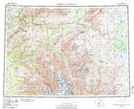 Talkeetna Mountains Alaska Historical topographic map, 1:250000 scale, 1 X 3 Degree, Year 1954
