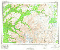 Talkeetna Mountains Alaska Historical topographic map, 1:250000 scale, 1 X 3 Degree, Year 1954