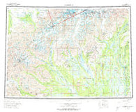 Talkeetna Alaska Historical topographic map, 1:250000 scale, 1 X 3 Degree, Year 1958