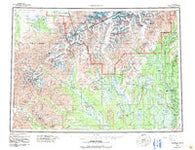 Talkeetna Alaska Historical topographic map, 1:250000 scale, 1 X 3 Degree, Year 1958