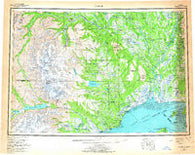 Tyonek Alaska Historical topographic map, 1:250000 scale, 1 X 3 Degree, Year 1958