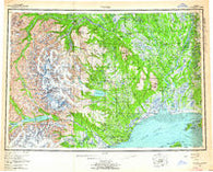 Tyonek Alaska Historical topographic map, 1:250000 scale, 1 X 3 Degree, Year 1958