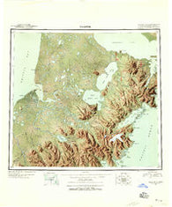 Ugashik Alaska Historical topographic map, 1:250000 scale, 1 X 2 Degree, Year 1943