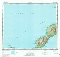 Umnak Alaska Historical topographic map, 1:250000 scale, 1 X 2 Degree, Year 1951