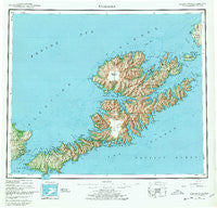 Unalaska Alaska Historical topographic map, 1:250000 scale, 1 X 2 Degree, Year 1951