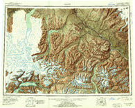 Valdez Alaska Historical topographic map, 1:250000 scale, 1 X 3 Degree, Year 1952