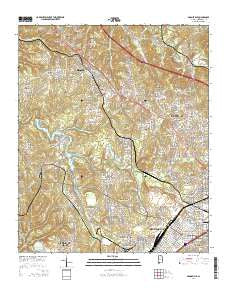 Adamsville Alabama Current topographic map, 1:24000 scale, 7.5 X 7.5 Minute, Year 2014