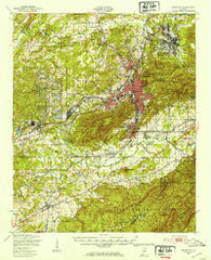 Anniston Alabama Historical topographic map, 1:62500 scale, 15 X 15 Minute, Year 1950